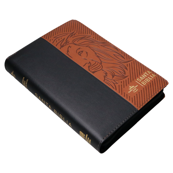 Biblia Reina Valera 1960 Mediana Letra Gigante Imitación Piel León Azul/Marrón [RVR066cLGiPJRZTI] 