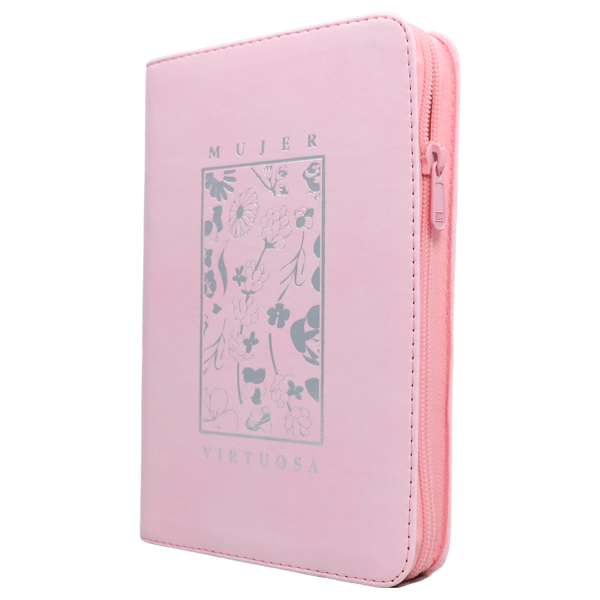 Biblia Mujer Virtuosa Reina Valera 1960 Mediana Letra Grande Imitación Piel Rosa Cierre PJR [RVR066ZLGPJR] 