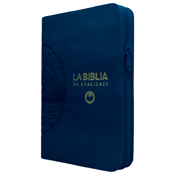Biblia Oraciones Traducción Lenguaje Actual Mediana Letra Grande Imitación Piel Azul Cierre PJR [TLA066ZLGPJR]  