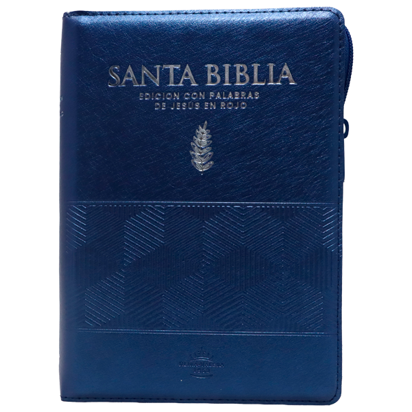 Biblia Reina Valera 1960 Mediana Letra Gigante Imitación Piel Azul RVR062cLGiPJRZTI 