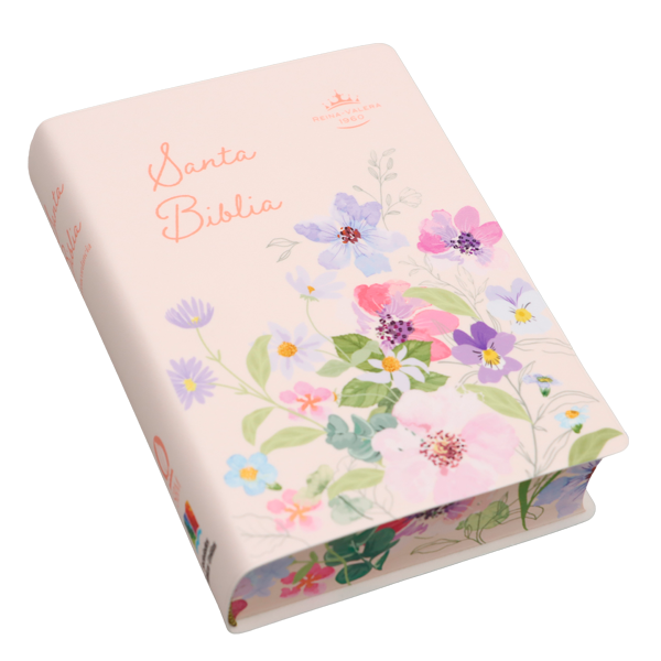 Biblia Reina Valera 1960 Chica Letra Grande 11 pts Vinil RVR042cPJR Flower 
