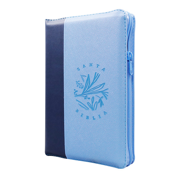 Biblia Reina Valera 1960 Mediana Letra Grande Imitación Piel Azul/Azul Marino Código QR [RVR066LGZPJR] 