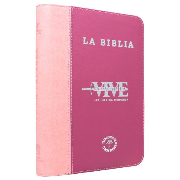 Biblia Vive la Palabra Traducción Lenguaje Actual Mediana Letra Grande Imitación Piel Rosa/ Fucsia Cierre [TLA.66LGZT] 