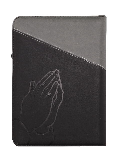 Biblia de Estudio Oraciones Reina Valera 1960 Mediana Letra Grande Imitación Piel Gris Negro Código QR [RVR056cZLGPJR]