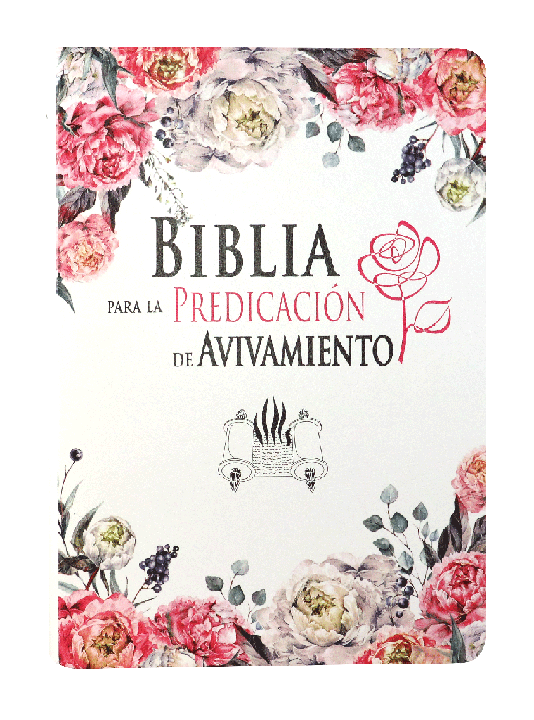 Biblia de Estudio Predicación de Avivamiento Reina Valera 1960 Grande Letra Grande Flores (RVR086cLGEE-PEN)