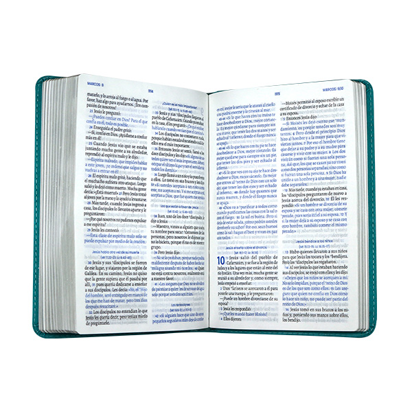 Biblia Traducción Lenguaje Actual Mediana Letra Grande Imitación piel Verde Aguamarina Estrellas [TLA066LGPJR] 