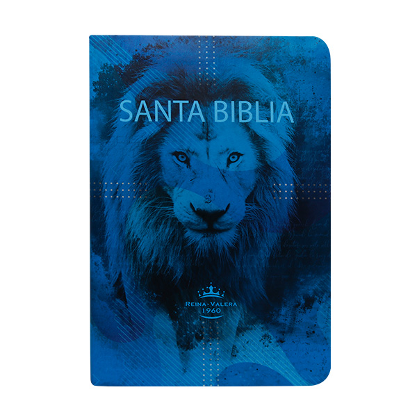 Biblia Reina Valera 1960 Mediana Letra Gigante Tapa Semiflexible León Azul [RVR.61cLGPJR]