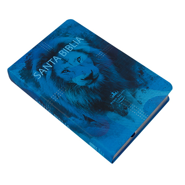 Biblia Reina Valera 1960 Mediana Letra Gigante Tapa Semiflexible León Azul [RVR.61cLGPJR]