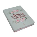 Biblia de Estudio para la Predicación Reina Valera 1960 Grande Letra Grande Aqua Flores [RVR086LGEETI:AZ]