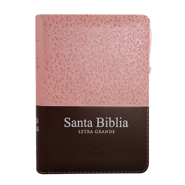 Biblia Reina Valera 1960 Mediana Letra Super Gigante Imitación Piel Rosa/Marrón Quinceañera [RVR046cLGPJRZTI] 