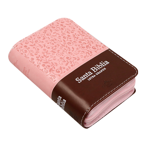 Biblia Reina Valera 1960 Mini-Bolsillo Letra Chica Imitación Piel Rosa Marrón [RVR.16cPJRZTI] 