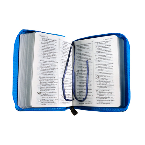 Biblia Reina Valera 1960 Tamaño Bolsillo Letra Mediana Imitación Piel Azul [RVR025cZLG]