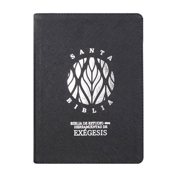 Biblia de Estudio Exégesis Reina Valera 1995 Grande Letra Mediana Imitación Piel Negro/Sello Plata [RVR95086cEELM] 