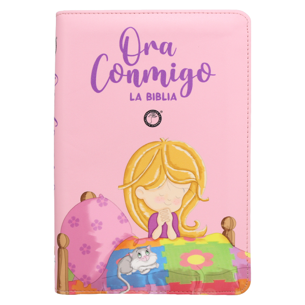 Biblia Infantil Ora Conmigo Traducción Lenguaje Actual Mediana Letra Grande Imitación Piel Rosa [TLA.66LGPZPJR] 
