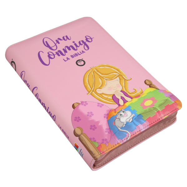 Biblia Infantil Ora Conmigo Traducción Lenguaje Actual Mediana Letra Grande Imitación Piel Rosa [TLA.66LGPZPJR] 