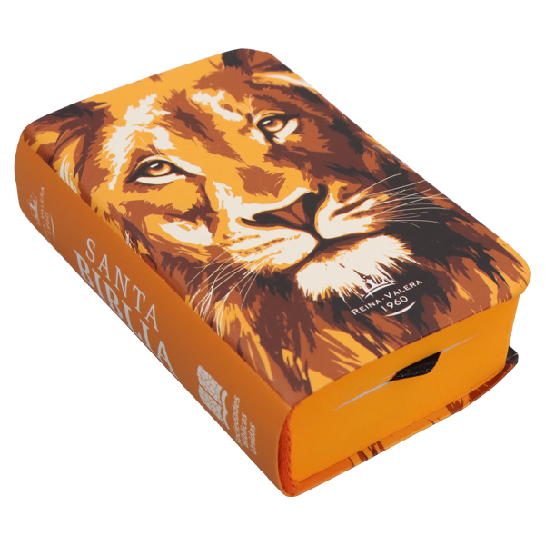 Biblia Reina Valera 1960 Bolsillo Letra Chica Tapa Semiflexible León Dorado [RVR.11cPJR] 