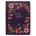 Biblia Reina Valera 1960 Grande Letra Mediana Tapa Dura Slim con margen Morado con Flores [RVR.83cFBPJR] 