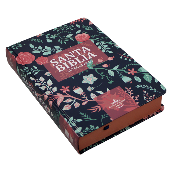 Biblia Reina Valera 1960 Tapa Dura Azul Flores Canto Bronce [RVR063CLGPJR] 