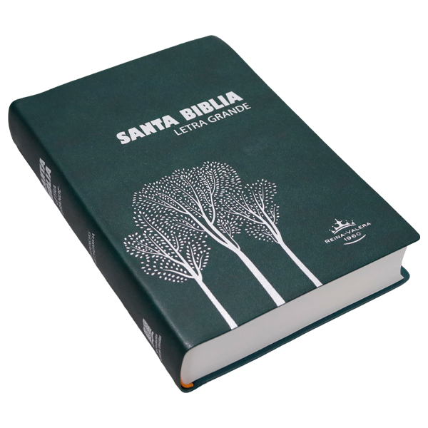 Biblia Reina Valera 1960 Mediana Letra Grande Vinil Árboles Verde [RVR062CLG PT] 