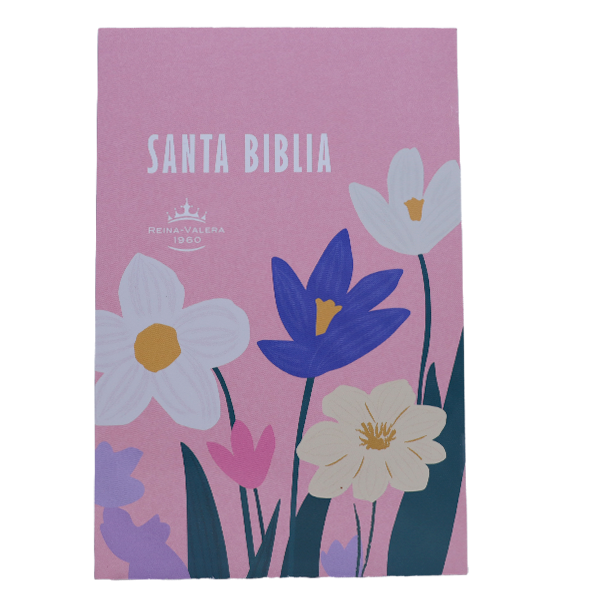 Biblia Reina Valera 1960 Chica Letra Chica Rústica Flores Rosa RVR040e DF 