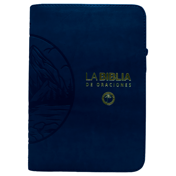 Biblia Oraciones Traducción Lenguaje Actual Mediana Letra Grande Imitación Piel Azul Cierre PJR [TLA066ZLGPJR]  