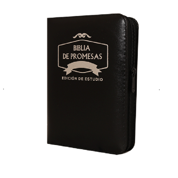 Biblia de Estudio Promesas Reina Valera 1960 Chica Letra Mediana Imitación Piel Negro [RVR045cZa]