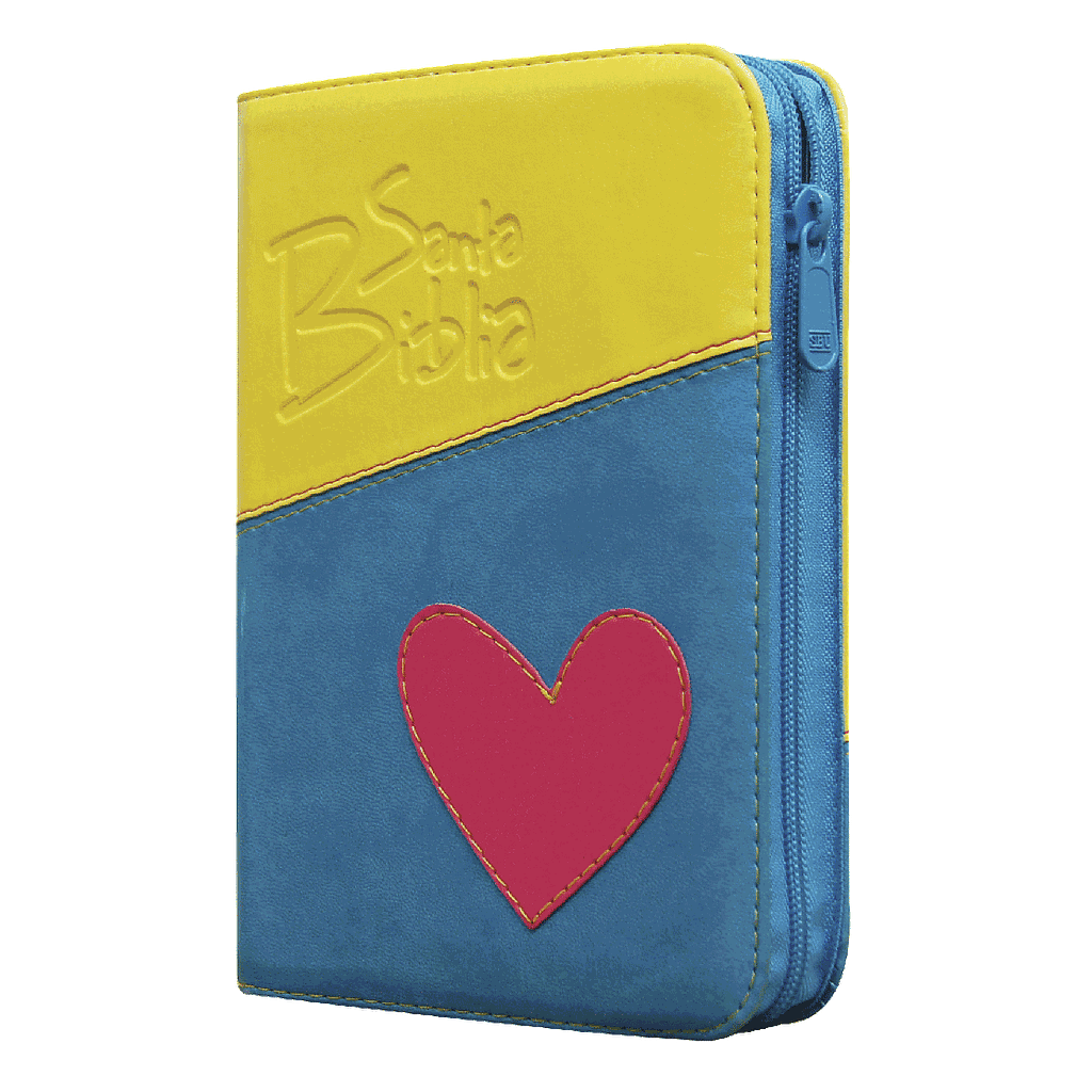 Biblia Reina Valera 1960 Chica Letra Mediana Imitación Piel Azul/Amarillo [RVR045cZLGPJR]