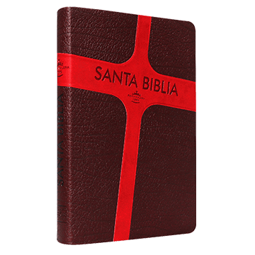 Biblia Reina Valera 1960 Mediana Letra Grande Imitación Piel Marrón/Rojo Cruz [RVR065cLGPJR]
