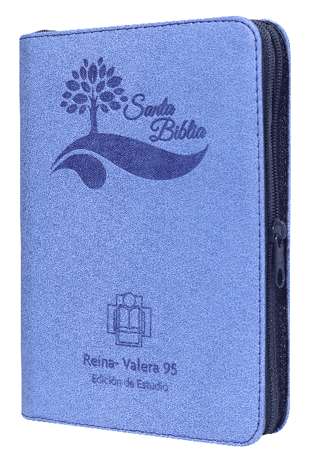 Biblia de Estudio 1995 Reina Valera 1995 Grande Letra Chica Imitación Piel Azul [RVR95055EEZTI]