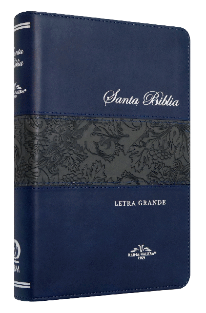 Biblia Reina Valera 1909 Mediana Letra Grande Imitación Piel Azul [VR065LG]