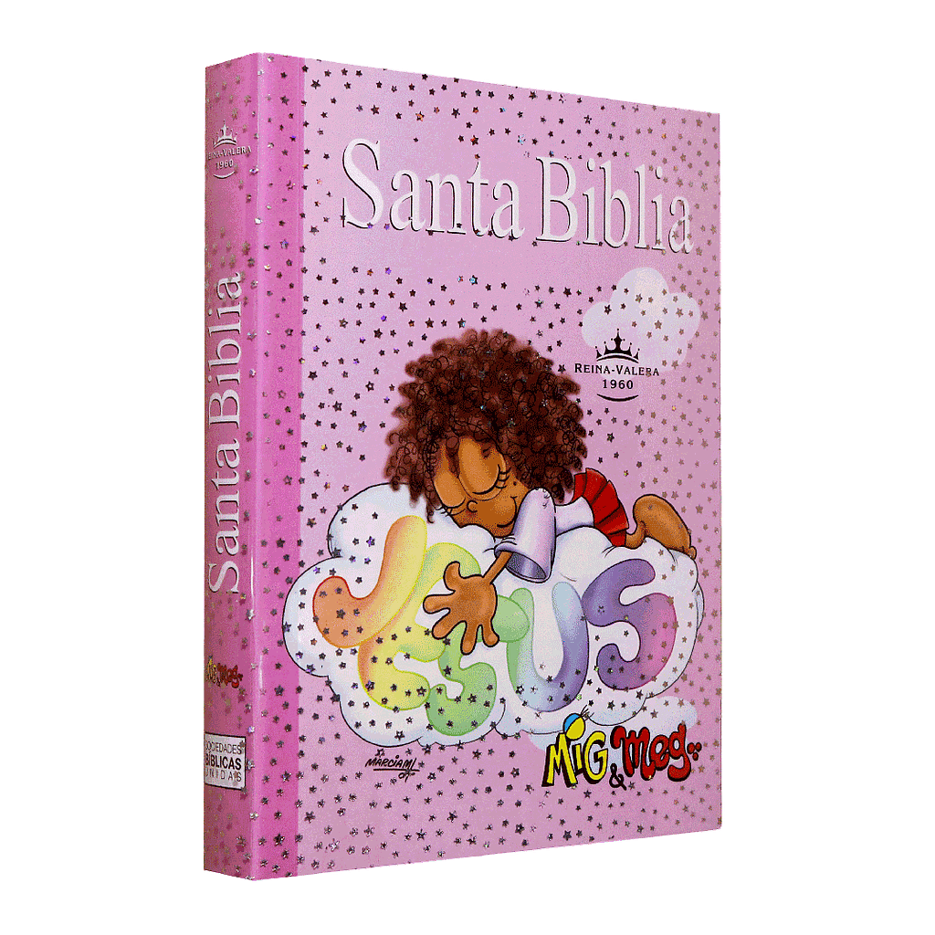 Biblia Misionera Reina Valera 1960 Chica Letra Chica Rústica Rosa Mig y Meg Infantil [RVR.40eMM]