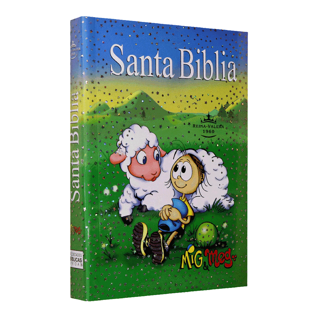 Biblia Misionera Reina Valera 1960 Chica Letra Chica Rústica Azul Mig y Meg Infantil [RVR.40eMM]