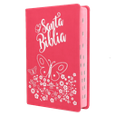Biblia Reina Valera 1960 Mediana Letra Grande Imitación Piel Rosa Mariposas [RVR066cLGPJRTI]