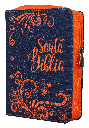 Biblia Reina Valera 1960 Tamaño Bolsillo Letra Mediana Imitación Piel Azul Naranja [RVR025cJZCN]