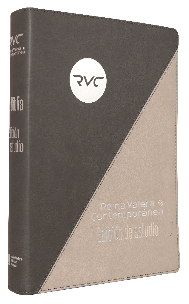 Biblia de Estudio Contemporánea Reina Valera Contemporánea Grande Letra Grande Imitación Piel Gris/Negro [RVC086EEC]