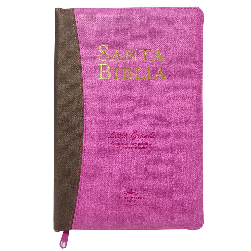 Biblia Reina Valera 1960 Mediana Letra Grande Imitación Piel Rosa/Marrón [RVR065cPJRZTI]