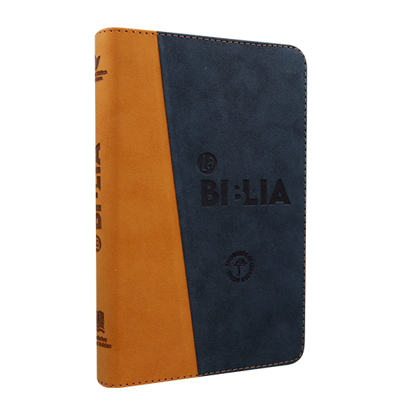 Biblia Traducción Lenguaje Actual Mediana Letra Grande Imitación piel Azul oscuro Cafe [TLA066LGPJR] 