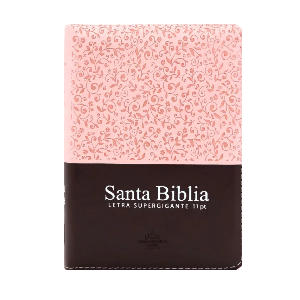 Biblia Reina Valera 1960 Mediana Letra Super Gigante Imitación Piel Rosa/Marrón Quinceañera [RVR046cLGPJRZTI] 