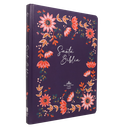 Biblia Reina Valera 1960 Grande Letra Mediana Tapa Dura Slim con margen Morado con Flores [RVR.83cFBPJR] 