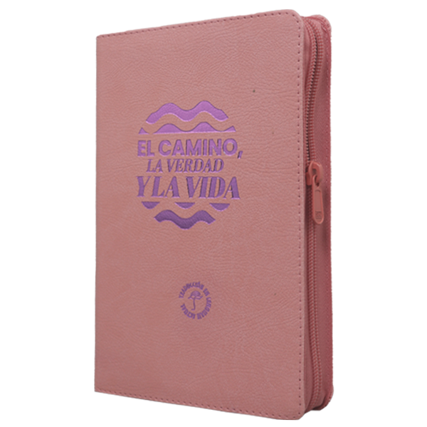 Biblia El Camino La Verdad y La Vida Traducción Lenguaje Actual Mediana Letra Grande Imitación Piel Rosa Código QR [TLA066LGZPJR] 