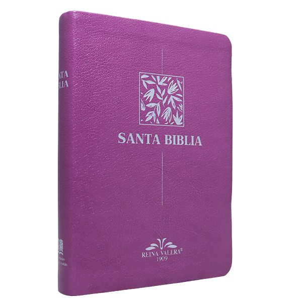 Biblia Reina Valera 1909 Mediana Letra Chica Imitación Piel Púrpura VR055 SS 