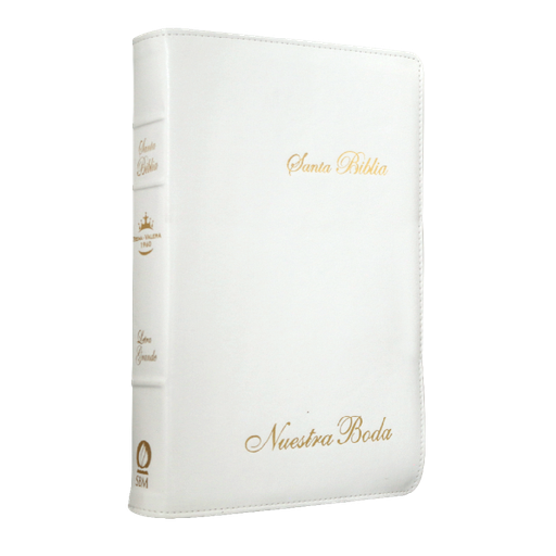 [10-800] Biblia Nuestra Boda Reina Valera 1960 Mediana Letra Grande Imitación Piel Blanco [RVR065cLGPJR]
