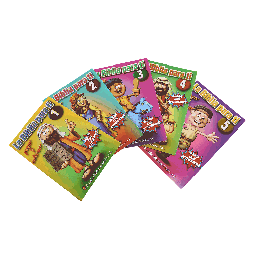 [9789687117317] Cuaderno para Colorear La Biblia para Ti Paquete de 5 tomos 1 al 5 Chico Letra Chica 