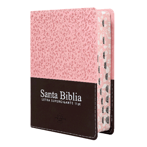 [7899938412602] Biblia Reina Valera 1960 Chica Letra Grande Imitación Piel Rosa/Marrón [RVR046cLGPJRZTI]
