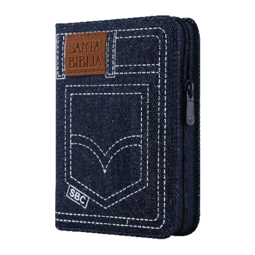 [9789587454970] Biblia Reina Valera 1960 Bolsillo Letra Chica Mezclilla Azul Jeans QR [RVR024cJZLMa PJR]