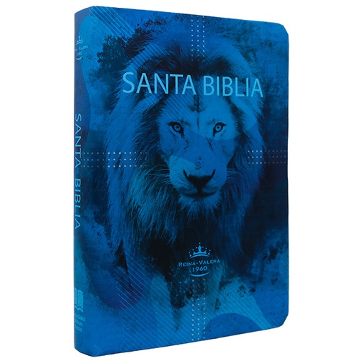 [7899938422977] Biblia Reina Valera 1960 Mediana Letra Gigante Tapa Semiflexible León Azul [RVR.61cLGPJR]