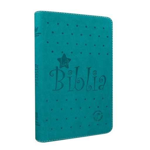 [9789587458930] Biblia Traducción Lenguaje Actual Mediana Letra Grande Imitación piel Verde Aguamarina Estrellas [TLA066LGPJR] 