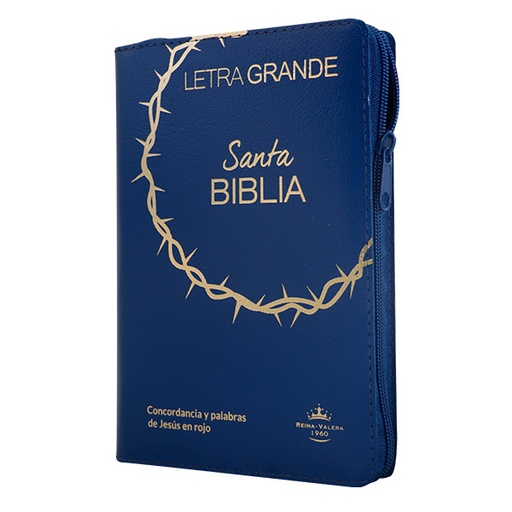 [7899938426241] Biblia Reina Valera 1960 Mediana Letra Grande Covertex Azul [RVR.65cLGPJRTIZ-GPR] 