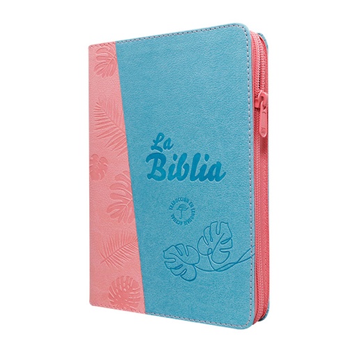 [9789587459616] Biblia Traducción Lenguaje Actual Mediana Letra Grande Imitación Piel Verde Menta Rosa Hojas [TLA066LGZPJR] 