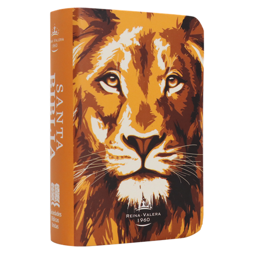 [7899938428702] Biblia Reina Valera 1960 Mini Bolsillo Letra Chica Tapa Semiflexible León Dorado [RVR.11cPJR] 